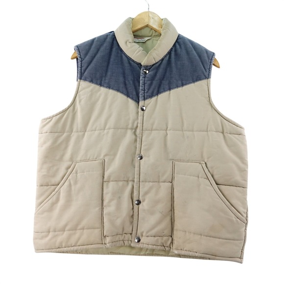 Sportabouts by BIG YANK Other - Vintage 70s Big Yank Sport Abouts Vest Mens L Snap Button‎ Padded Quilted Jacket